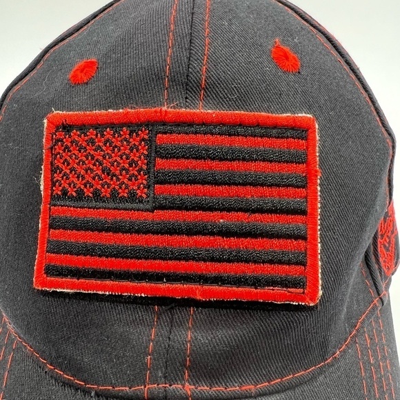 VOODOO TACTICAL MENS BLACK AND RED BALL CAP WITH VELCROS ADJUSTABLE STRAP - Picture 6 of 11